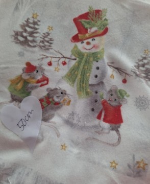 Flanell rapport med snømann og mus