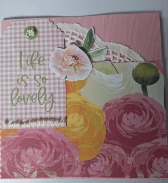 Rosa kort med life is lovely