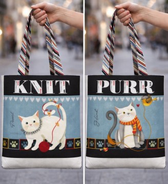 Rapport med strikkeveske