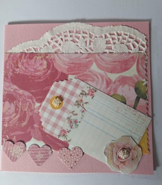 Rosa kort med Ranukler nr 10